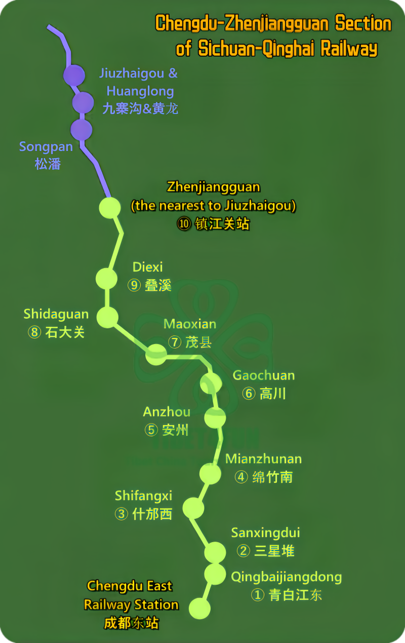 The new Sichuan-Qinghai Railway has 9 stations to reach Jiuzhaigou area ▏hi@tibet4fun.com